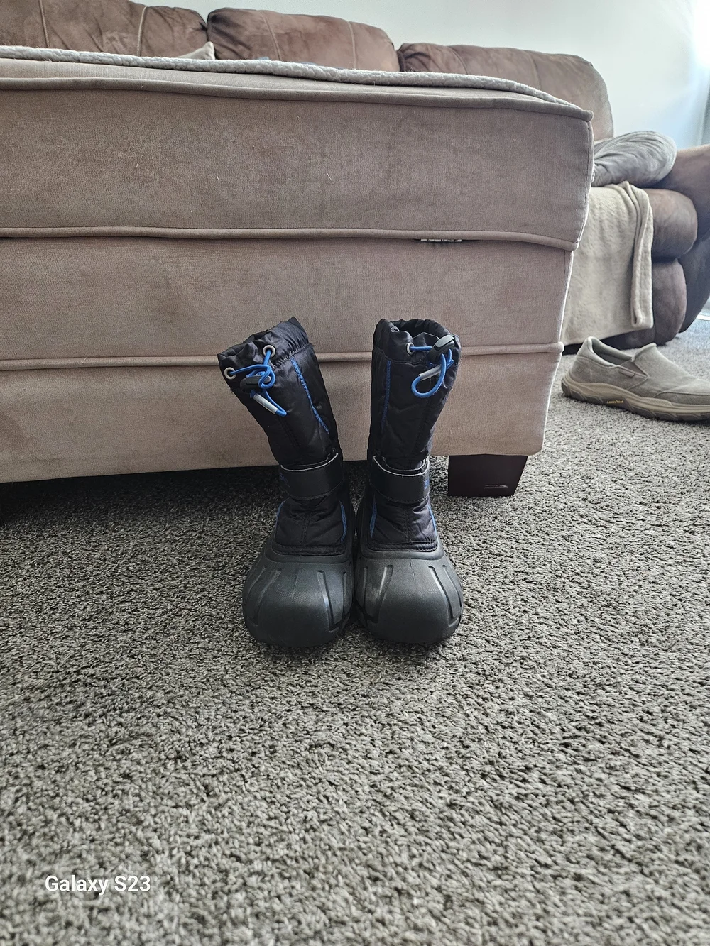 Sorel Kids Black and Blue Insulated Snow Boots